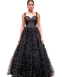 Vestido negro transparencias largo-Vestido espalda abotonada negro largo-vestido negro invitada boda - copia